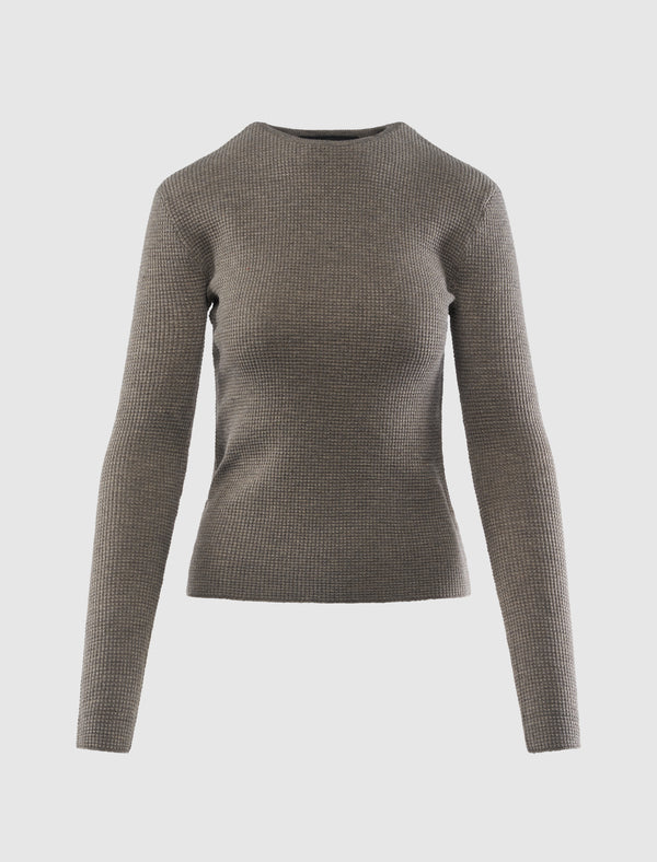 WOMEN'S WAFFLE SWEATER