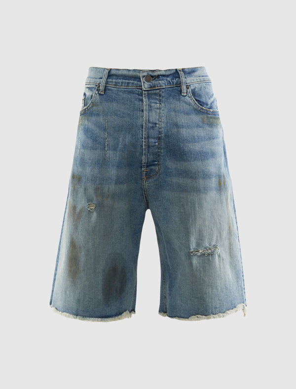 OIL WASH DENIM SHORT